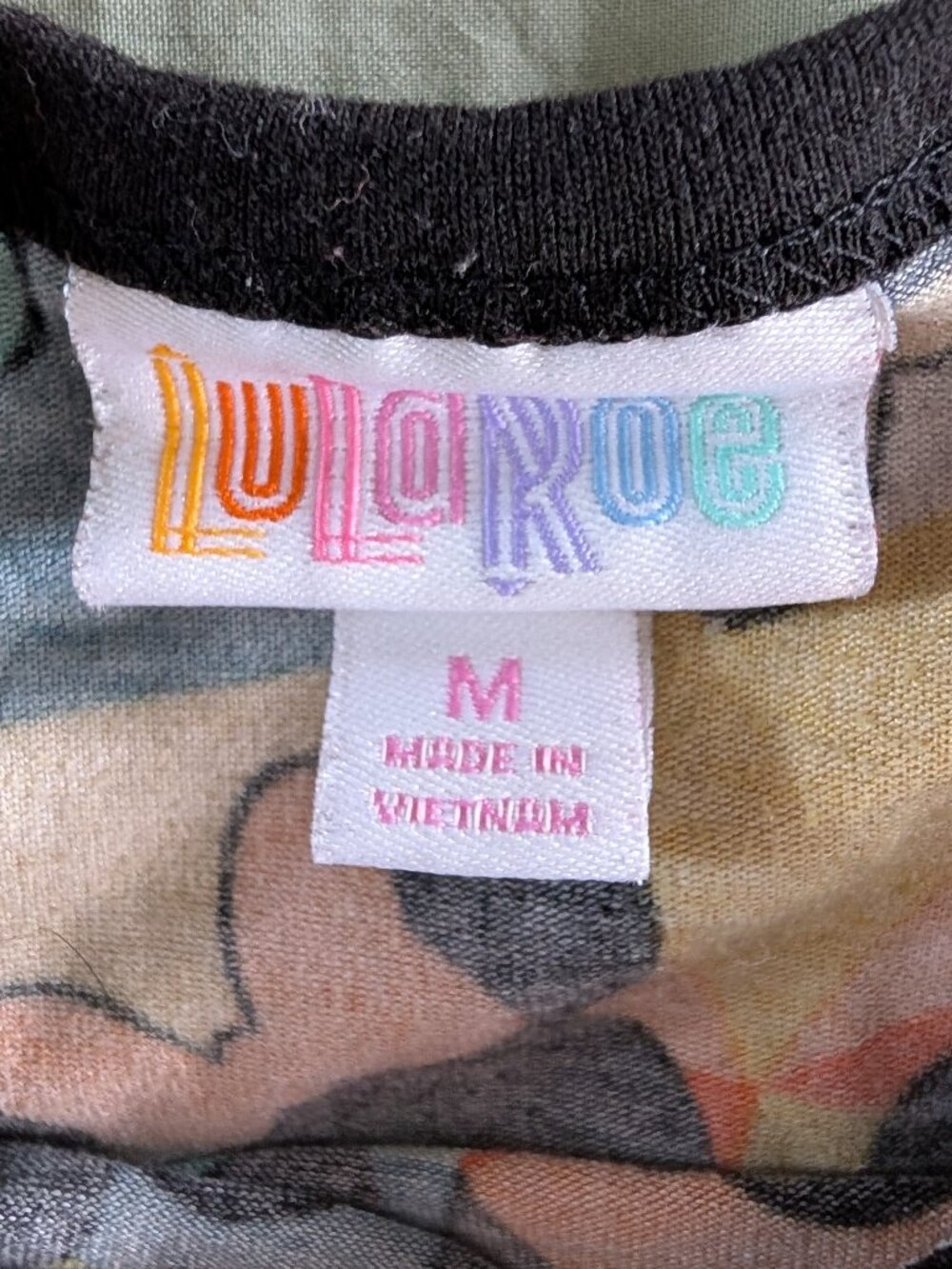 LulaRoe Multicolor Minnie 3/4 sleeve Shirt - Picture 2 of 2